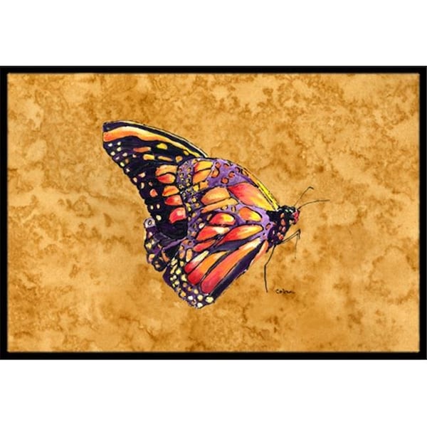 Carolines Treasures Carolines Treasures 8858JMAT 24 x 36 in. Butterfly On Gold Indoor Or Outdoor Doormat 8858JMAT - main